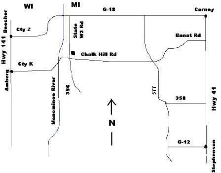 Map of main roads